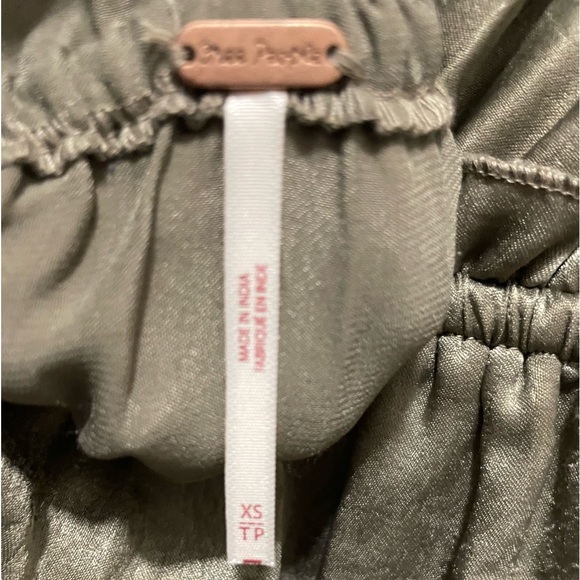 Free People Cassidy Silky Smocked Romper Olive Green  Size XS - Picture 15 of 15